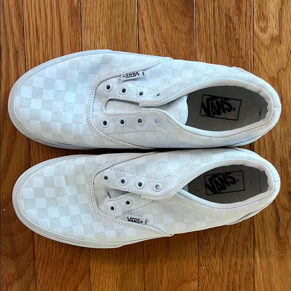 Vans Men's White Checkered Shoes
